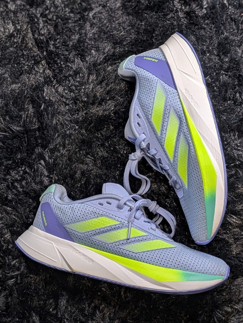 Women’s Adidas Duramo SL Blue Spark Lucid Lemon Running Shoes Size 7 (IF9472)
